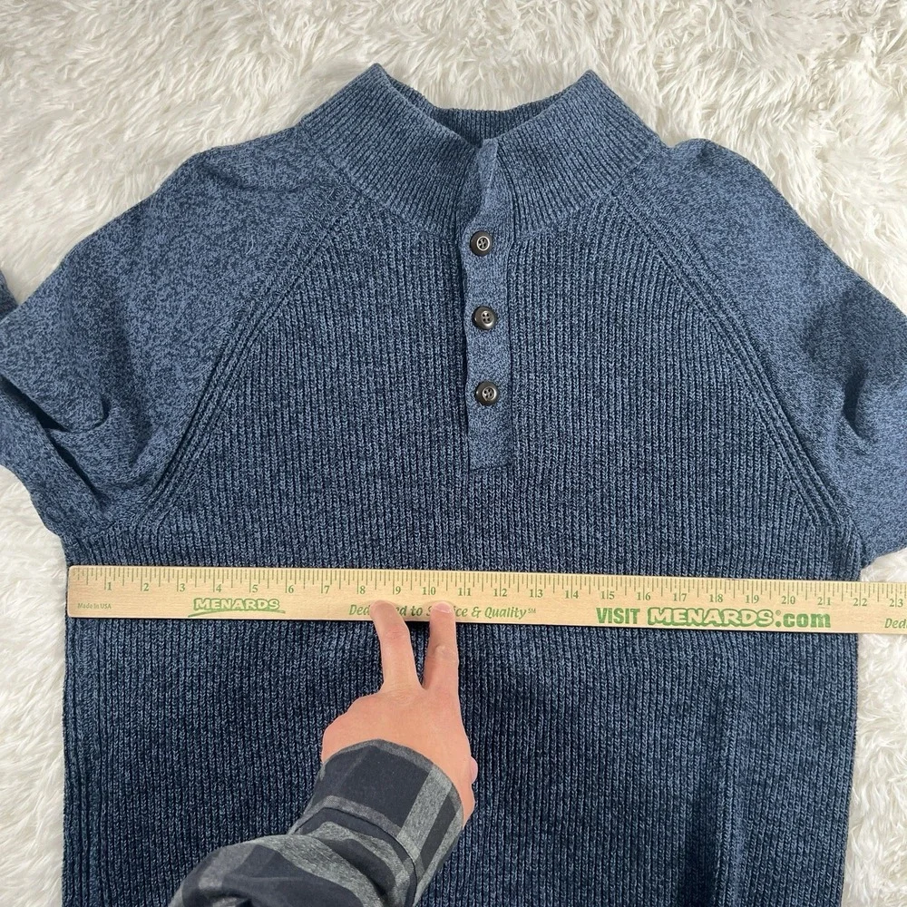 Gap Henley Sweater Mens XL Knit‎ Blue High Neck Long Sleeve Sweatshirt EUC